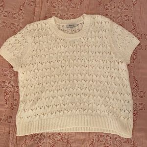 NWT Madewell crochet cream sweater S